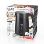 Adler AD 1345 black Electric kettle with LED display & temperature regulation 1,7L STRIX