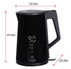 Adler AD 1345 black Electric kettle with LED display & temperature regulation 1,7L STRIX