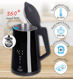 Adler AD 1345 black Electric kettle with LED display & temperature regulation 1,7L STRIX